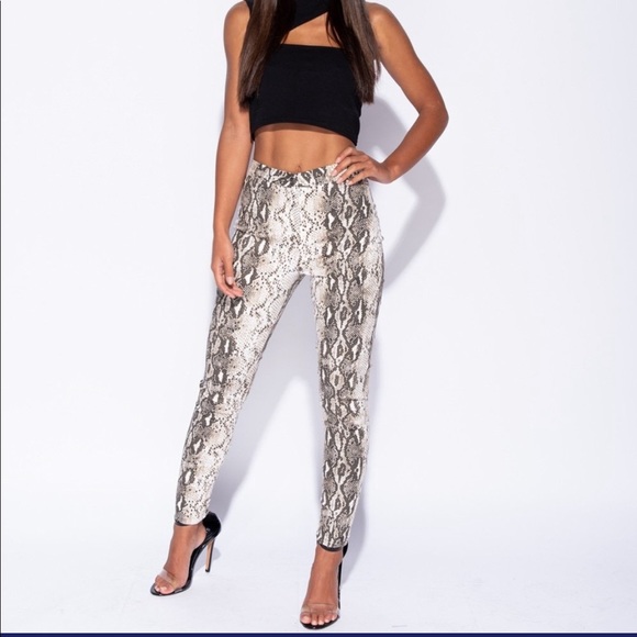 Snake print high waist pants jeggings - Picture 5 of 8